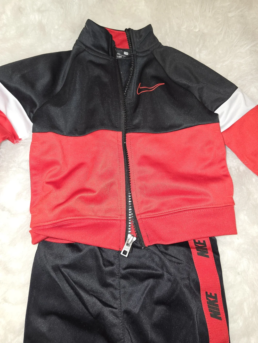 Nike Kids Red and Black Track Set - Zip Jacket & Joggers